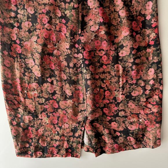 Wrap London Sheer Floral Scoop Neck Dark Romantic Short Sleeve Tunic Dress 8 - Picture 5 of 11